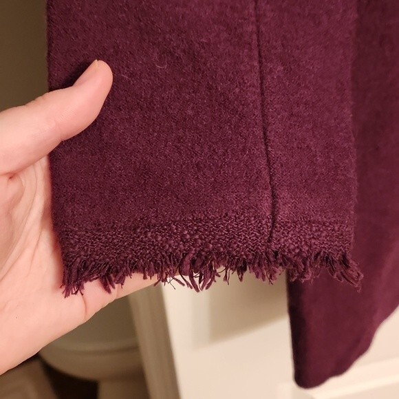 Karl Lagerfeld Paris Long Boiled Wool Jacket Coat in Raisin Purple Size S NWT! - Picture 5 of 11